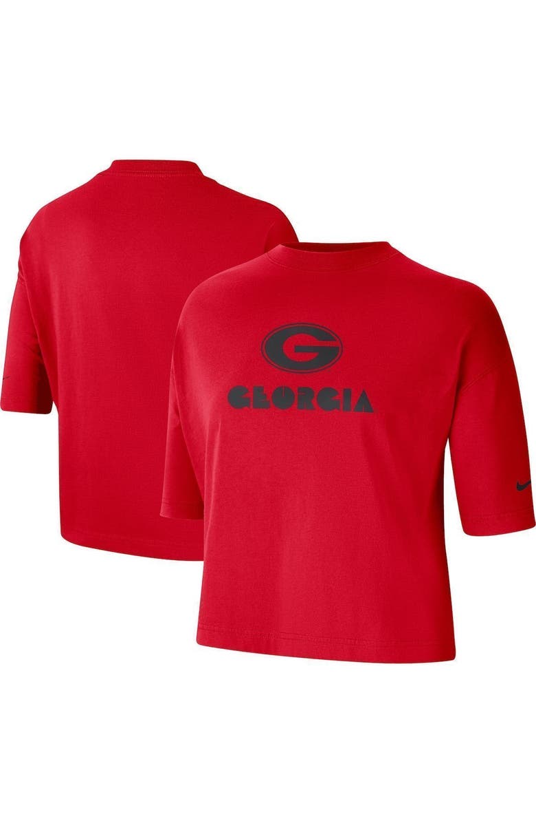 Nike Women's Nike Red Georgia Bulldogs Crop Performance T-Shirt, Main, color, Red