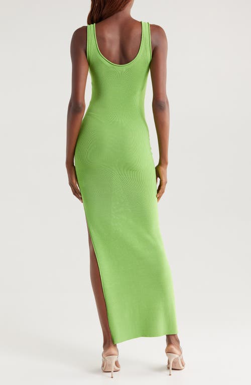 Shop Good American Stretch Rib Maxi Dress In Lime005