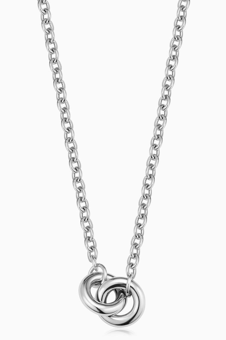Sterling Silver Together Pendant Necklace, Main, color, Silver