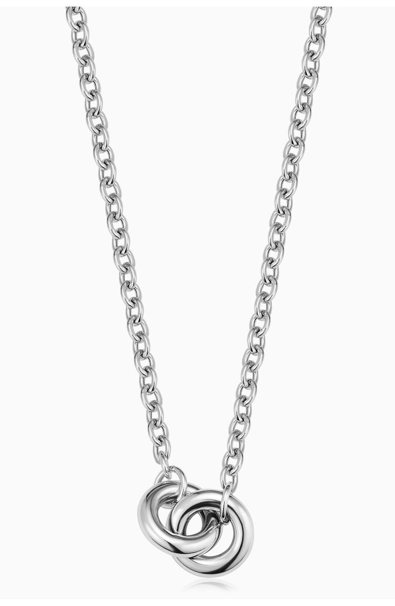 Oradina Sterling Silver Together Pendant Necklace, Main, color, Silver