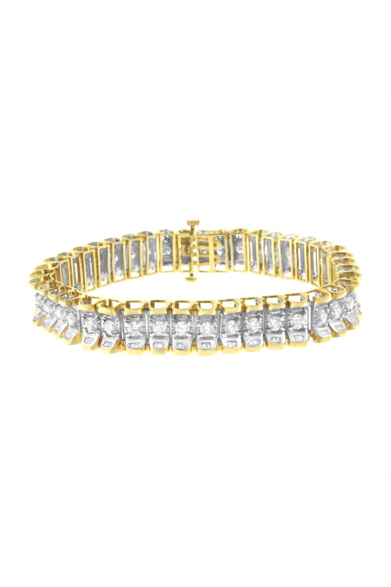 14K Gold 5.0 Cttw Diamond Reflective Tennis Bracelet, Main, color, Yellow