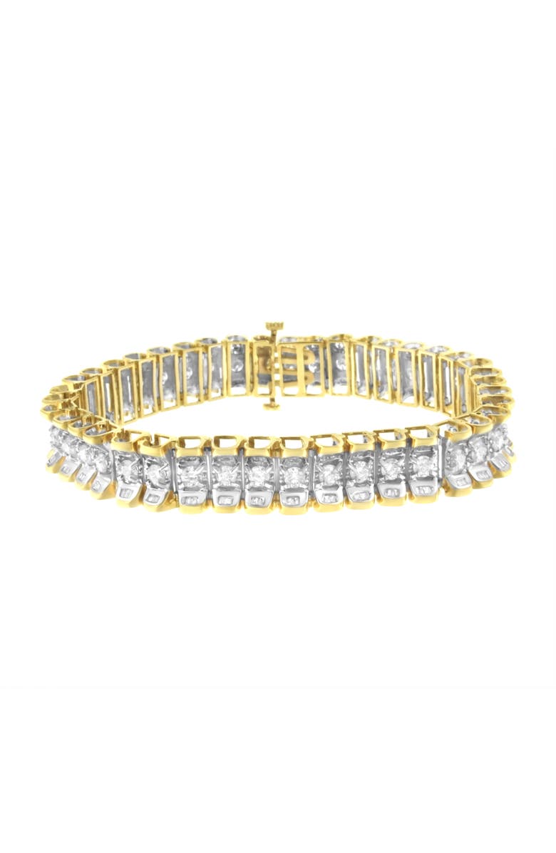 Haus of Brilliance 14K Gold 5.0 Cttw Diamond Reflective Tennis Bracelet, Main, color, Yellow