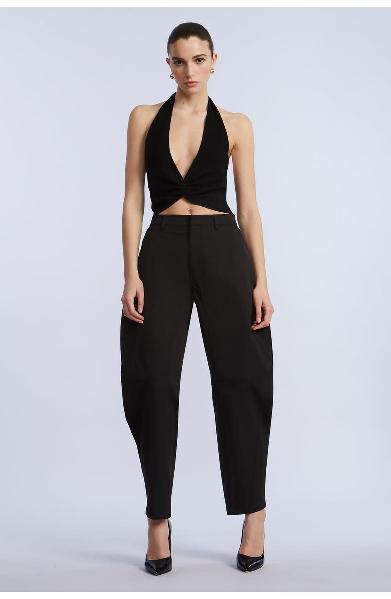 BCBGMAXAZRIA Taffeta Twill Puddle Pants, Alternate, color, Black