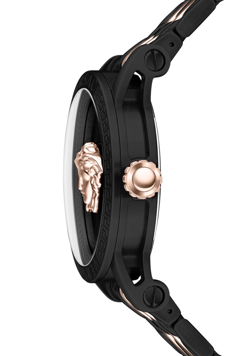 Versace V-Code Bracelet Watch, 43mm, Alternate, color, Two Tone