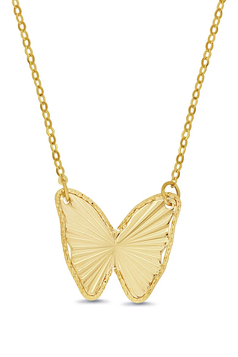 14K Yellow Gold Butterfly Pendant Necklace, Alternate, color, 14KY