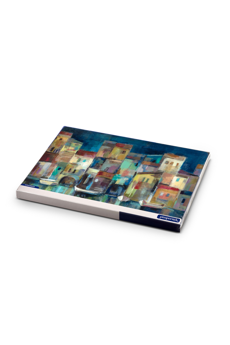 Evening Port Set of 4 Cork Back Placemats, Alternate, color, Multi