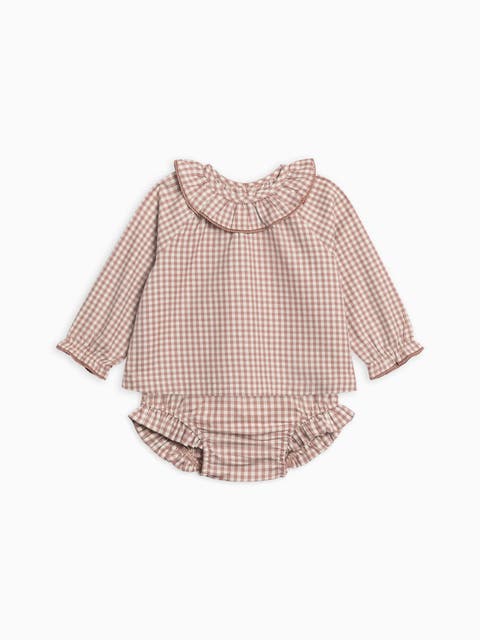 Dorothy Poplin Ruffle Collar Shirt and Bloomer Set (Baby)