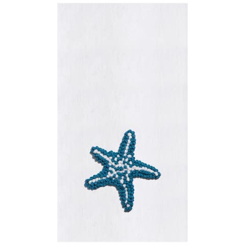 Starfish Flour Sack French Knot Cotton Kitchen Towel