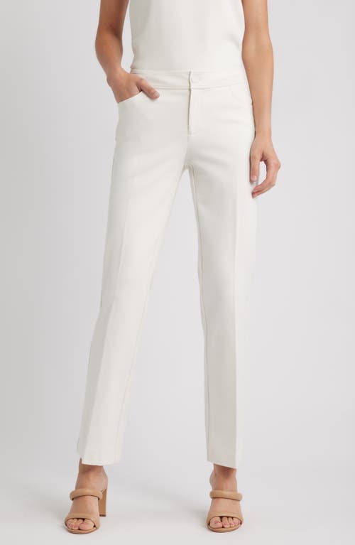 Anne Klein Flat Front Bootcut Pants In White
