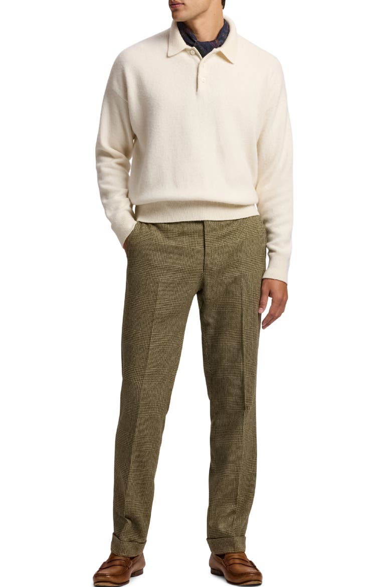 Long Sleeve Cashmere & Alpaca Rugby Polo Sweater, Alternate, color, CLASSIC CREAM