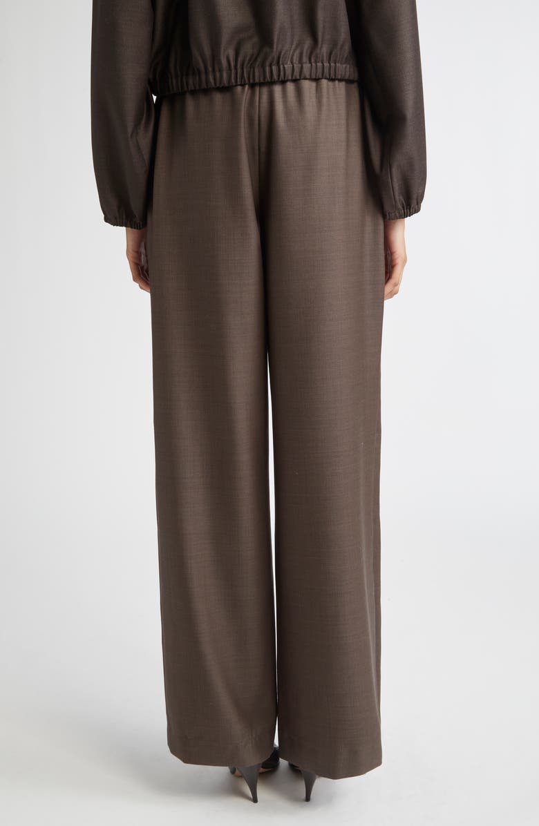 LOULOU DE SAISON Cove Virgin Wool Wide Leg Pants, Alternate, color, Brown Melange