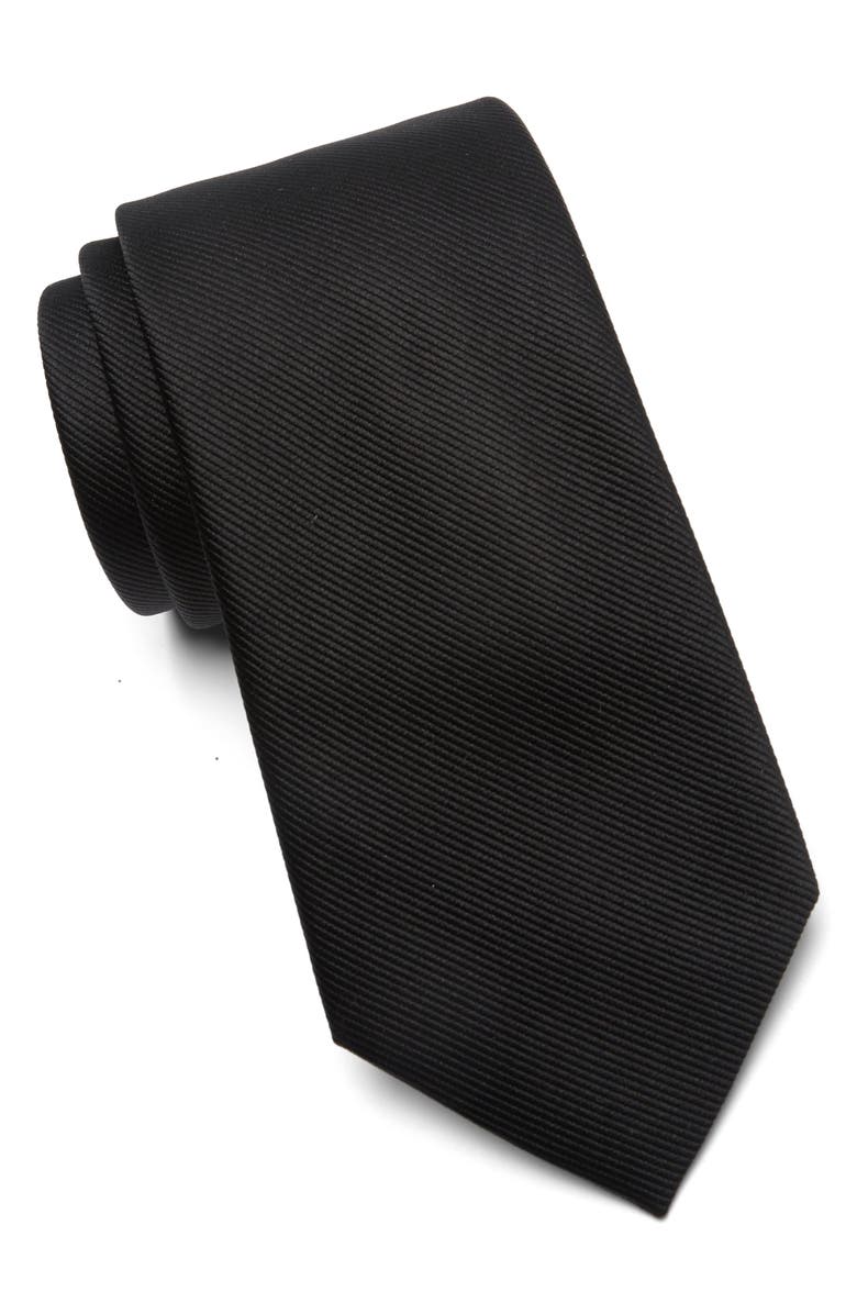 Duchamp Textured Solid Silk Tie, Main, color, 