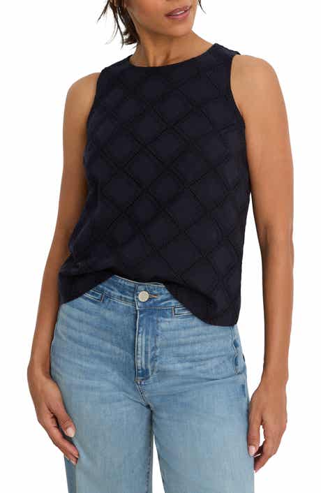 Diamond Eyelet Cotton Top