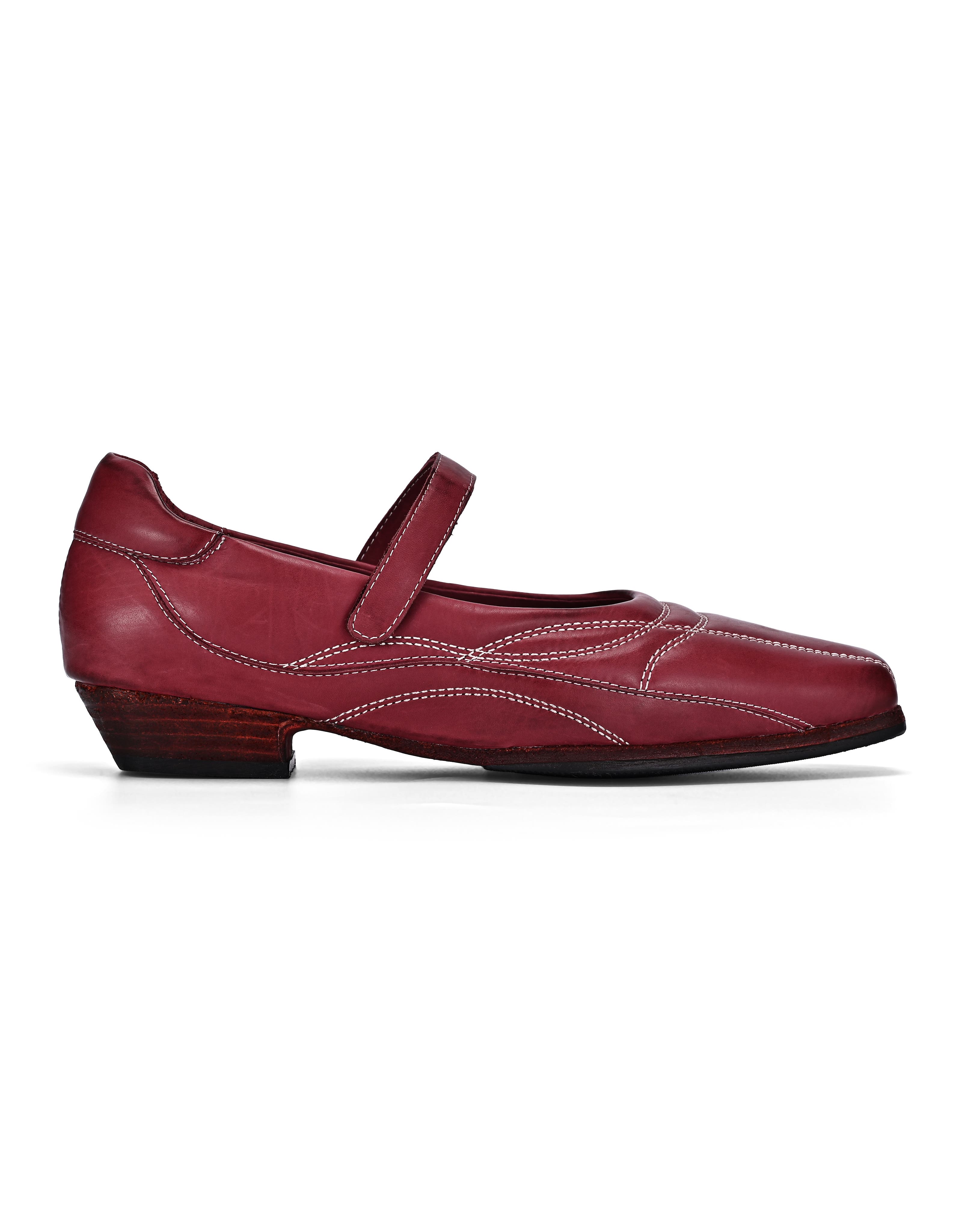 Folk Genuine Leather Mary Jane Heel, Alternate, color, Merlot