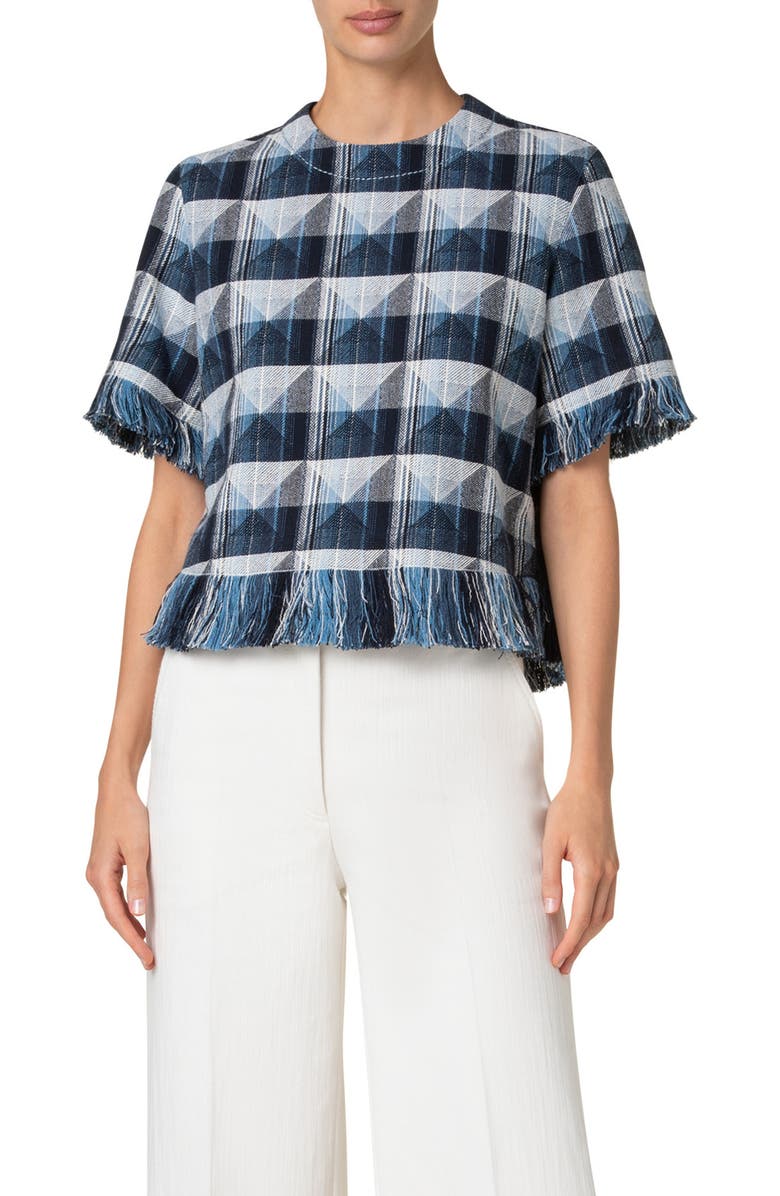Akris punto Rhombus Jacquard Top, Main, color,