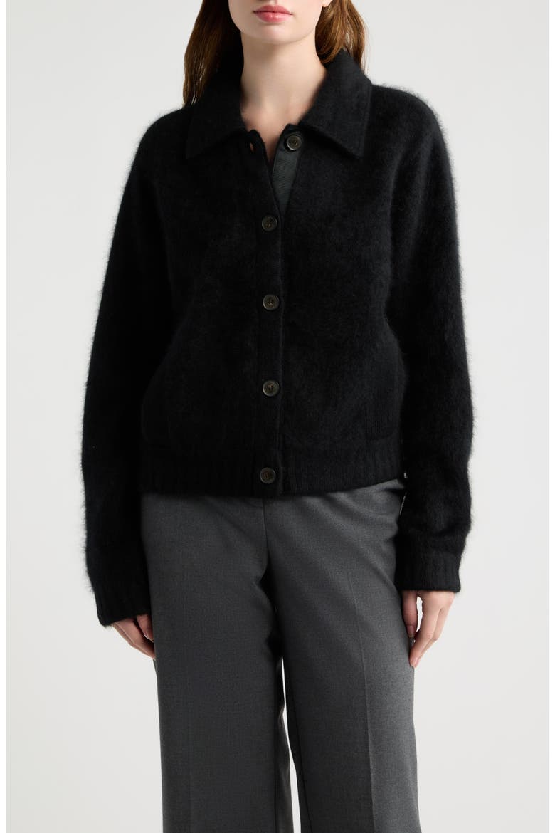 Brushed Cashmere Cardigan, Main, color, BLACK