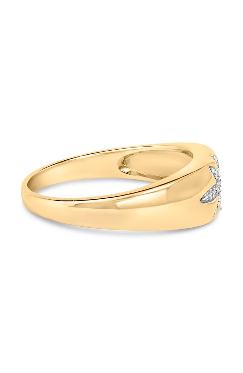 Haus of Brilliance 18K Yellow Gold 1/10 Cttw Diamond Star Burst Inlay Ring, Alternate, color, Yellow Gold