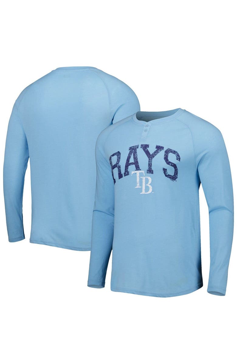 CONCEPTS SPORT Men's Concepts Sport Light Blue Tampa Bay Rays Inertia Raglan Long Sleeve Henley T-Shirt, Main, color,