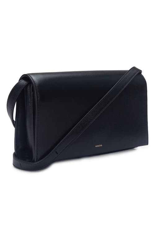 Vince Leather Crossbody Wallet In Black