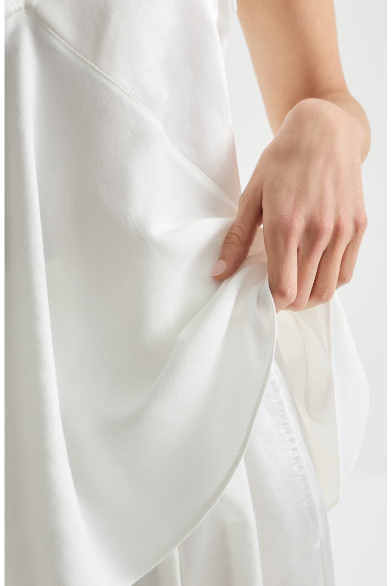Satin top, Alternate, color, White