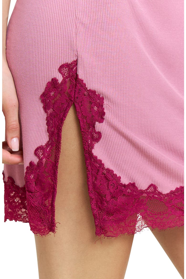 Dream On Lace Trim Chemise, Alternate, color, MYSTIC