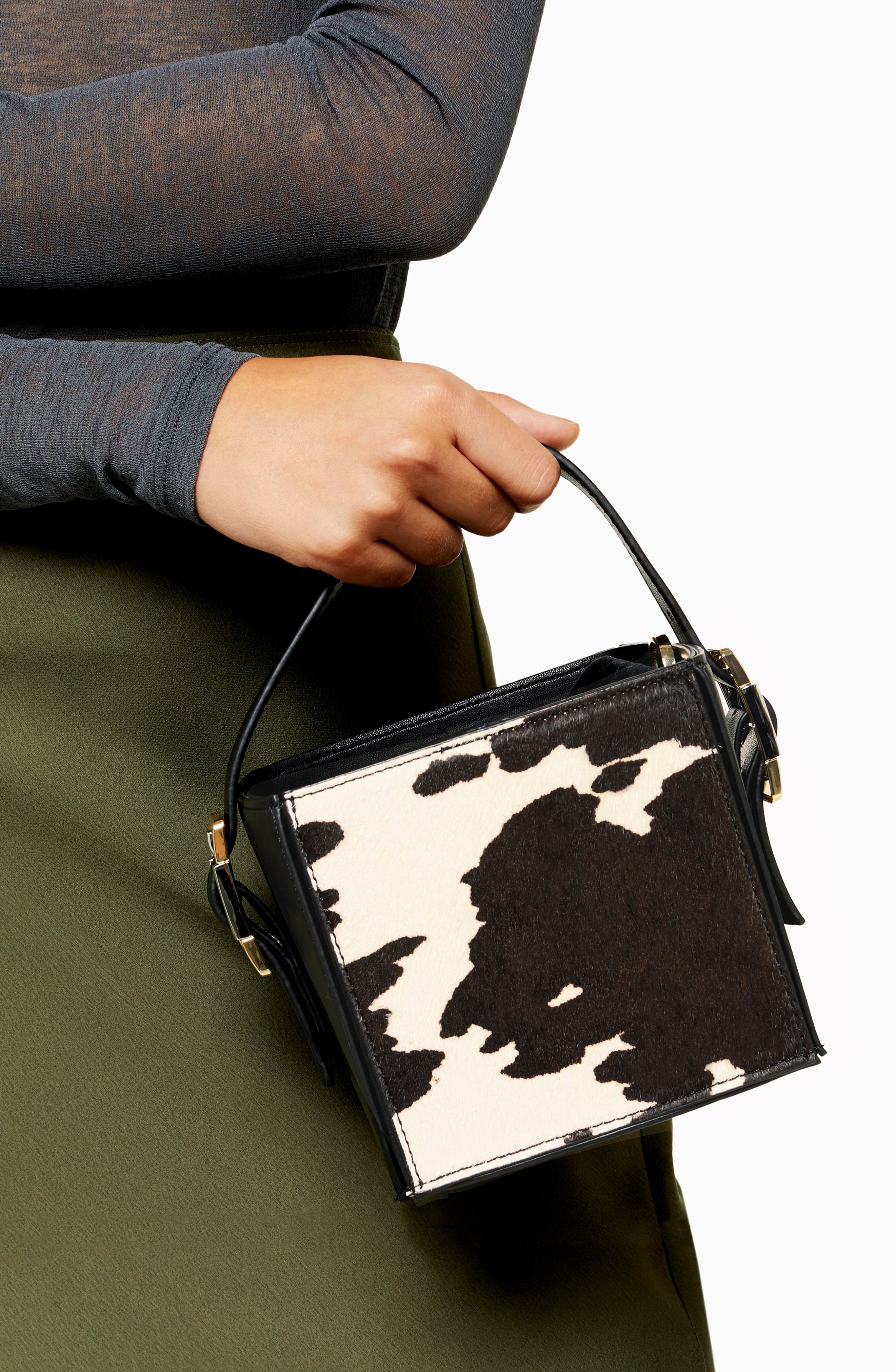 Topshop Gracie Box Shoulder Bag, Alternate, color, 