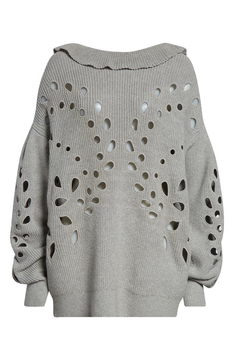 Ulla Johnson Francia Cutout Sweater, Alternate, color, Grey Melange