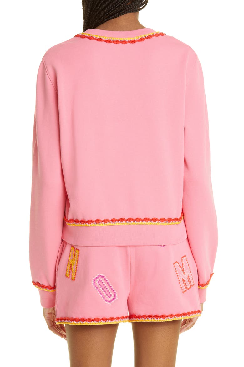 Crochet Logo Cotton French Terry Sweatshirt, Alternate, color, FANTASY PRINT FUCSIA