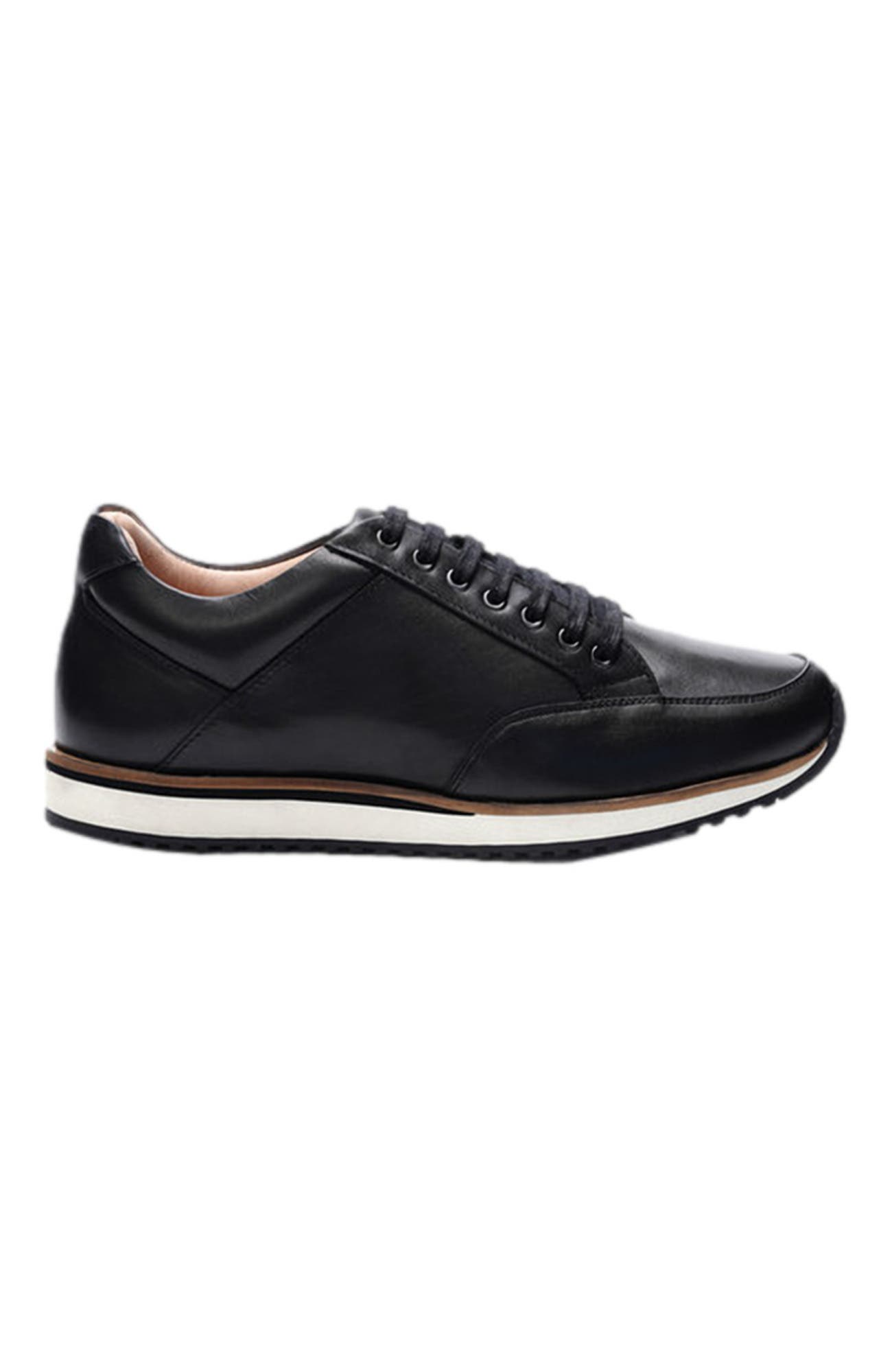 A. Veer Brooklyn Sneaker, Alternate, color, Black Leather