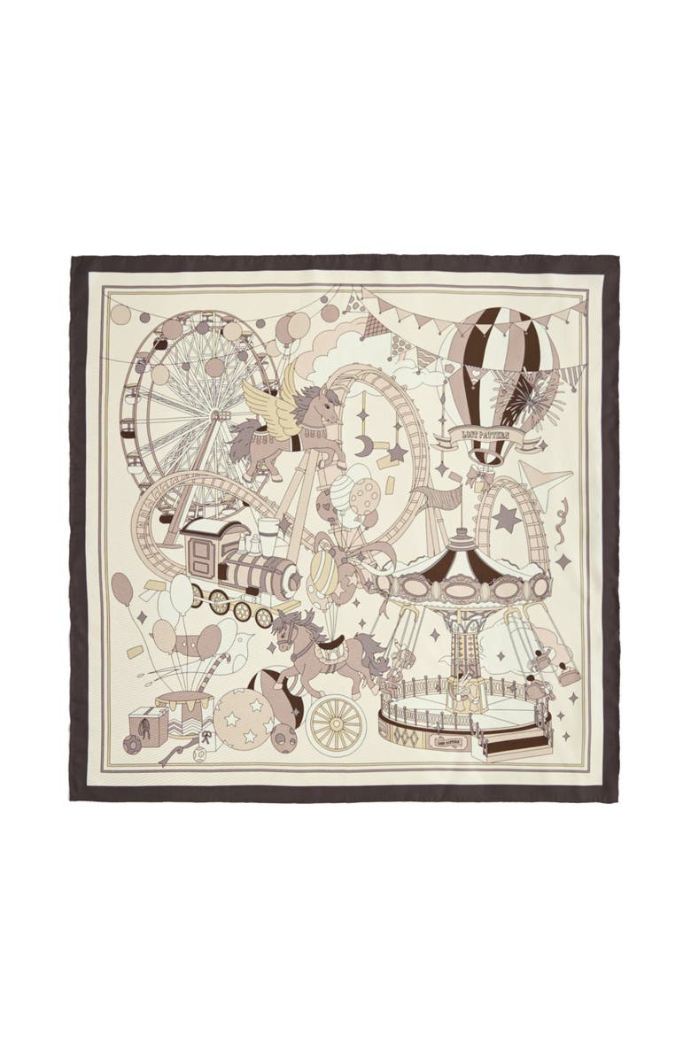 Lost Pattern "Pop Pony" Silk Twill Bandana Scarf, Main, color, Chocolate