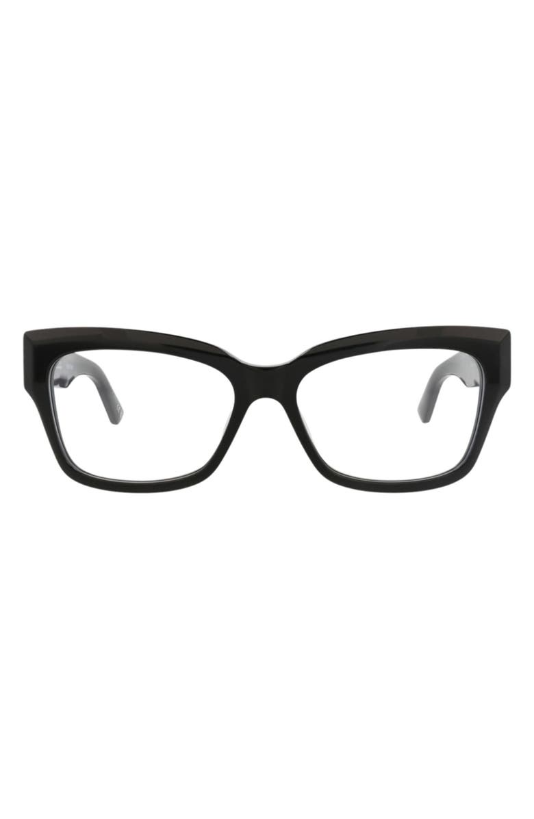 Balenciaga 55mm Rectangular Optical Glasses, Main, color,