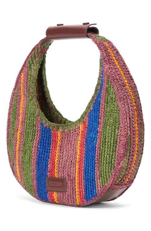 Staud Moon Crocheted Raffia Bag In Green