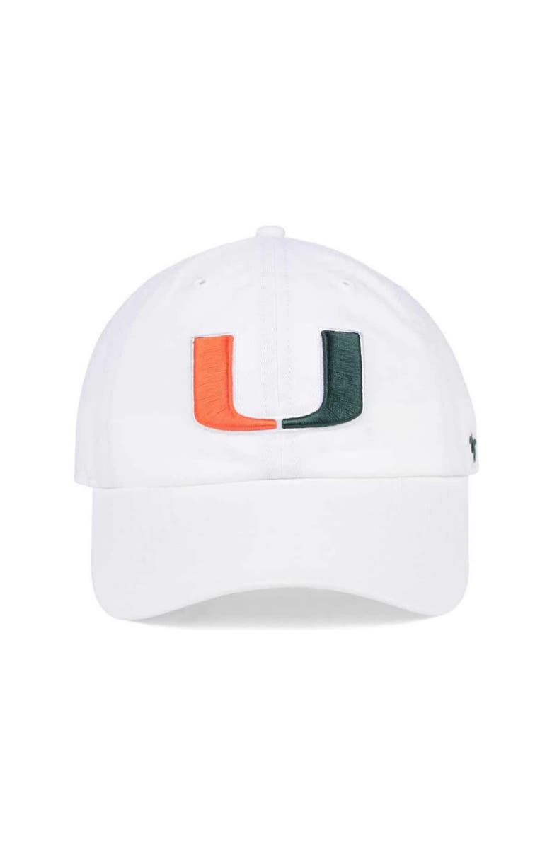 '47 Men's '47 White Miami Hurricanes Vintage Clean Up Adjustable Hat, Alternate, color, 