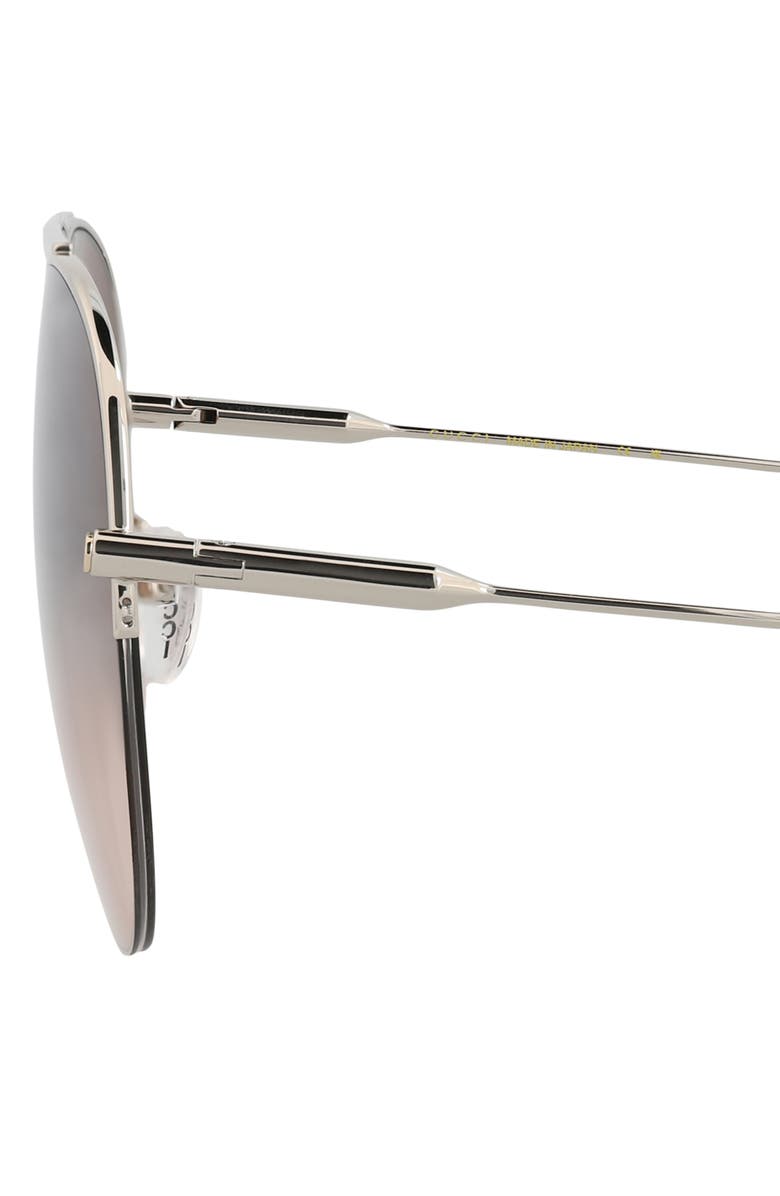 Gucci 61mm Aviator Sunglasses, Alternate, color, Silver Silver Brown