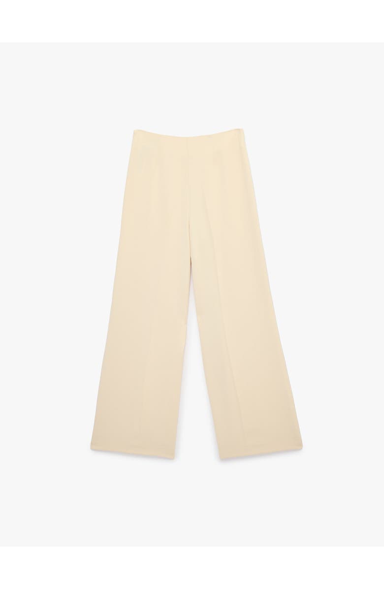 Koton High Waist Wide Leg Trousers, Alternate, color, Ecru