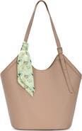 Antik Kraft Faux Leather Tote with Scarf