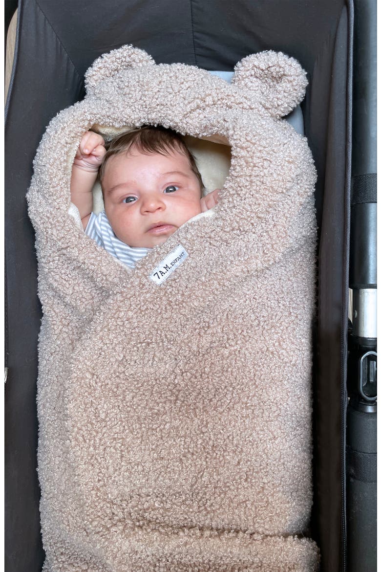 Nido Teddy Wrap Swaddle, Alternate, color, OATMEAL