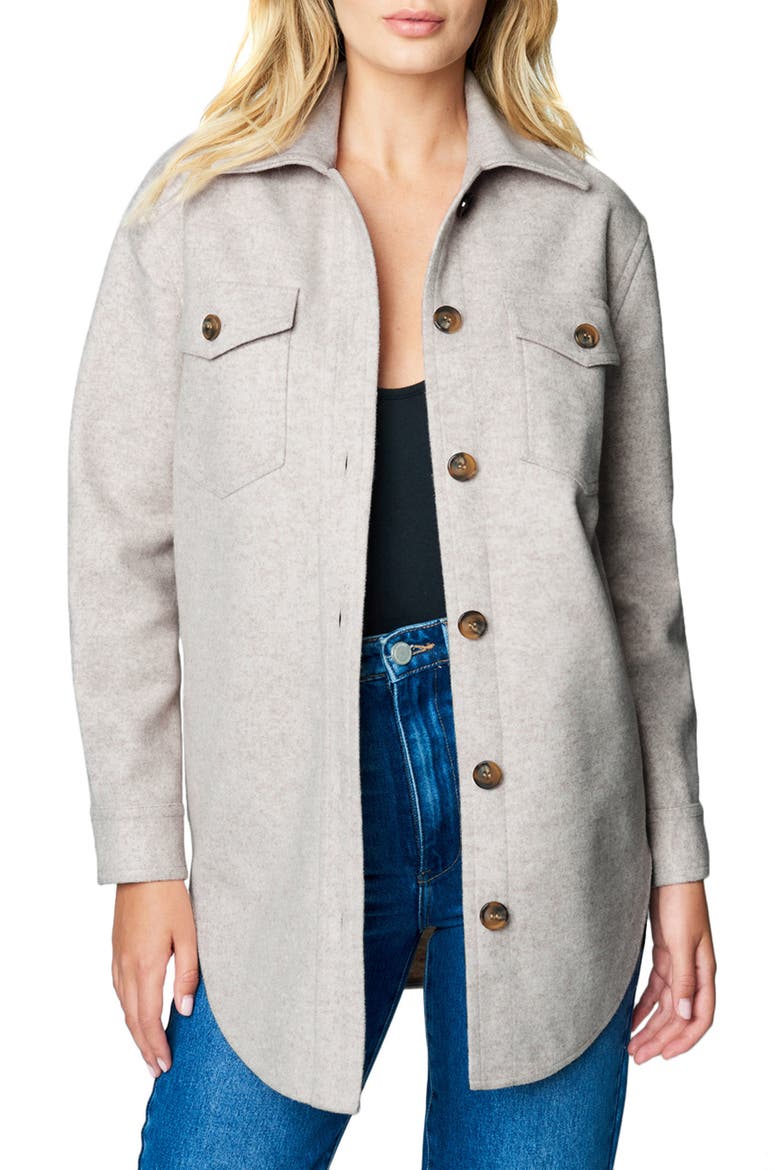 Brushed Fleece Longline Shacket, Main, color, ALL AROUND