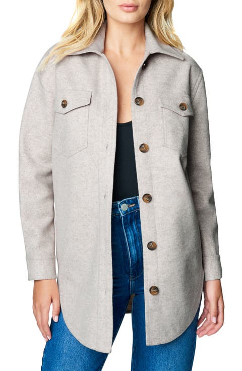 Brushed Fleece Longline Shacket