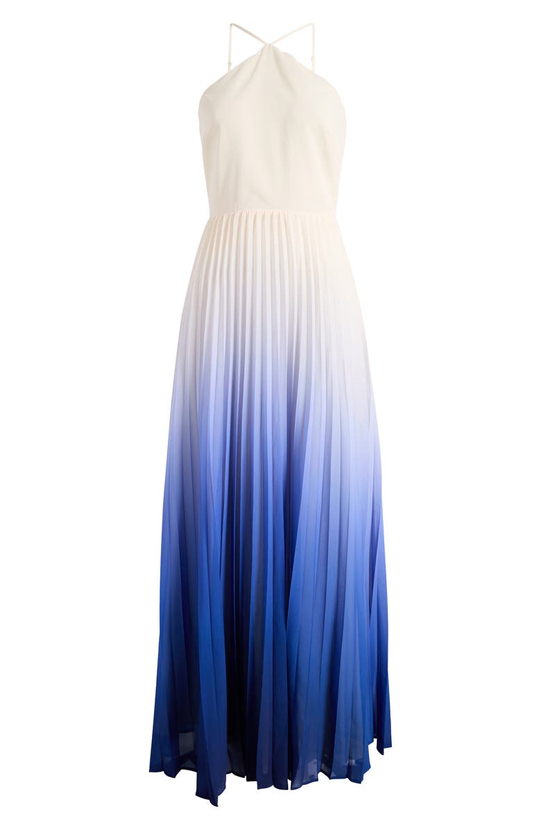 Chelsea28 Dip Dye Halter Pleated Maxi Dress, Alternate, color,