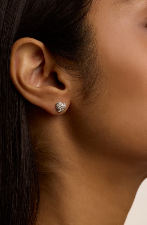 Ted Baker Adoraa Pavé Crystal Sweetheart Stud Earrings In Silver Tone/clear Crystal