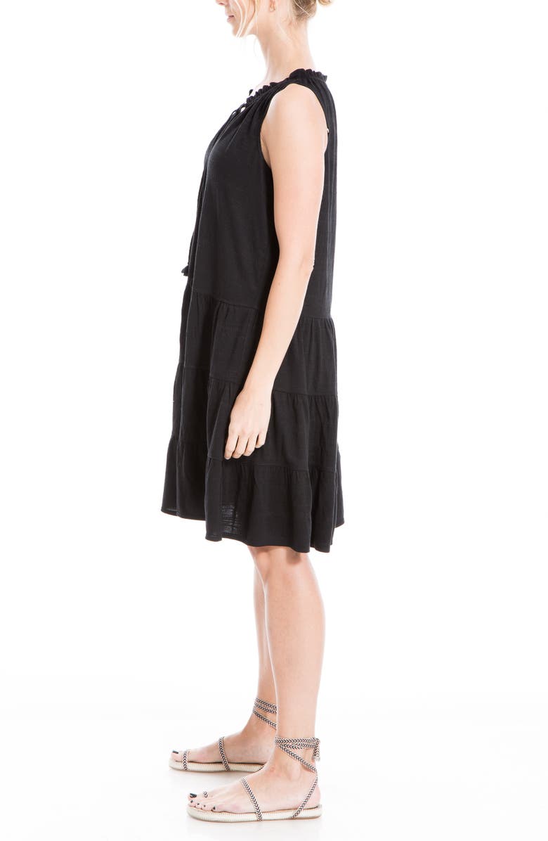 MAX STUDIO Tassel Tie Sleeveless Tiered Shift Dress, Alternate, color, Blck0t73-Black-0T73