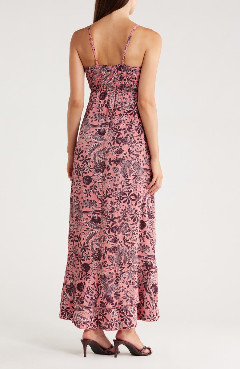 La Fiorentina Floral V-Neck Maxi Dress, Alternate, color, Pink