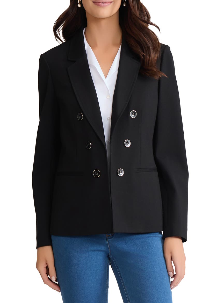 Faux Double Breasted Jacket, Main, color, JONES BLACK