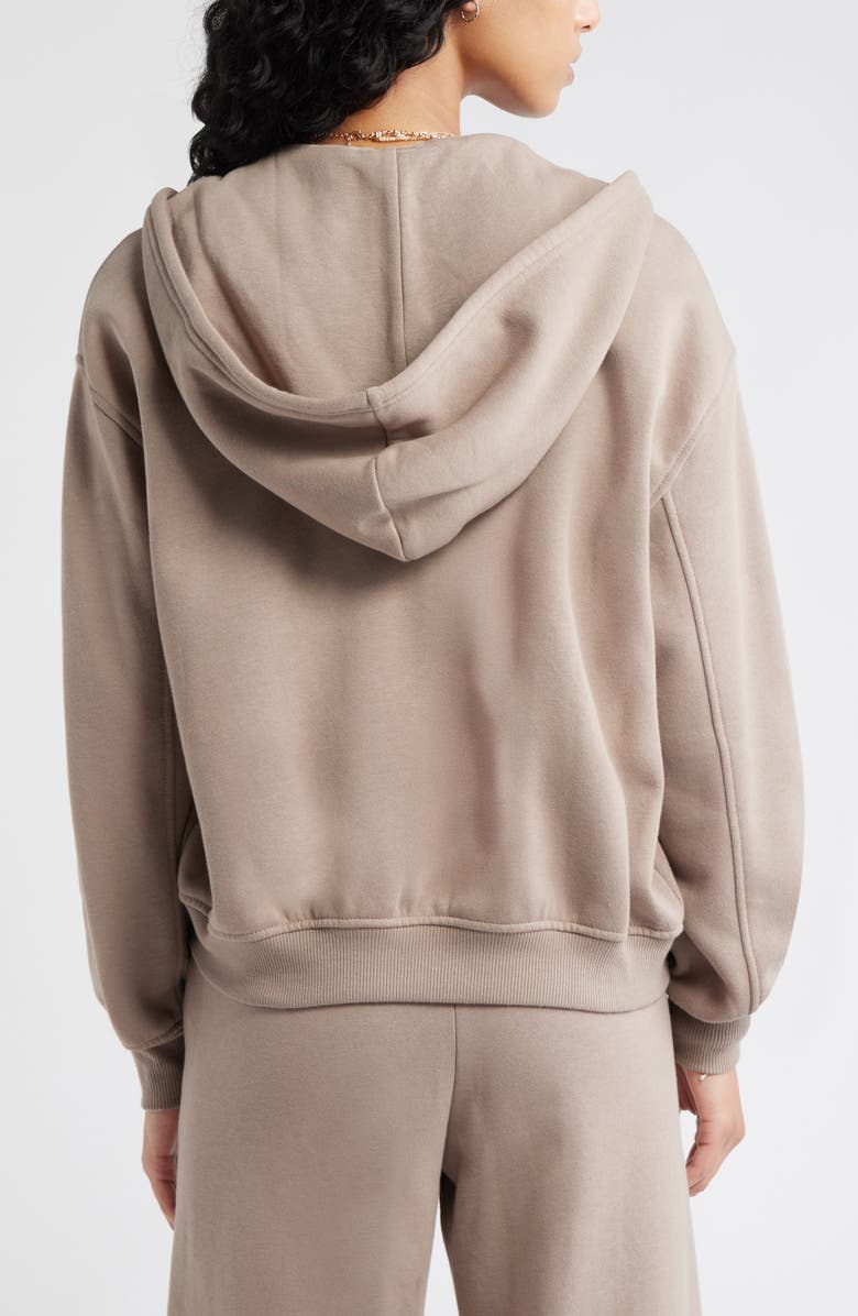 BP. Relaxed Cotton Blend Zip Hoodie, Alternate, color, Grey Fungi