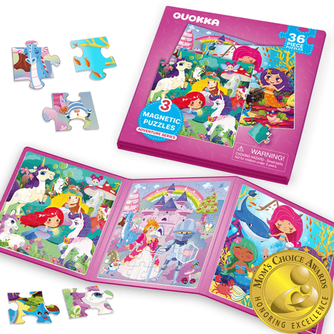 Magnetic Kids Jigsaw Puzzle Set - Animal, Space, Princess, and Math