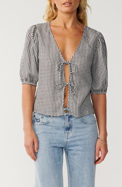 Vibe Surf Tie Front Top