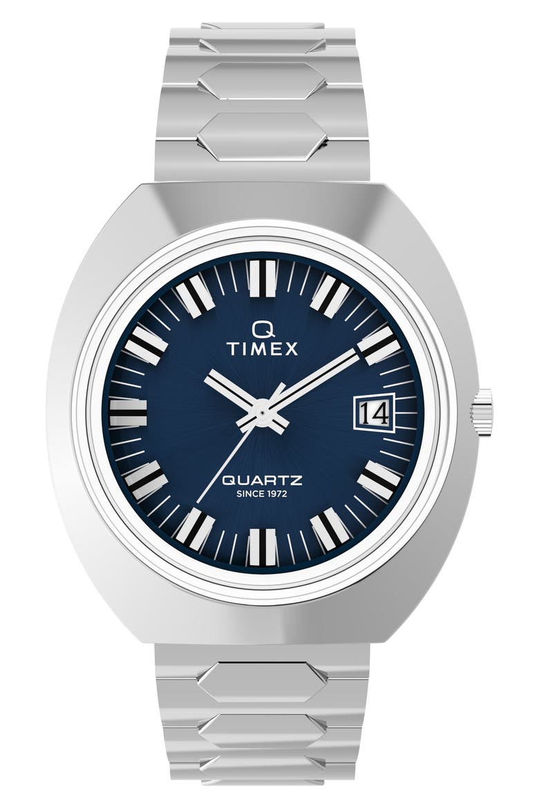 Q 1972 Time Machine Reissue Bracelet Watch, 39mm, Main, color, SILVER