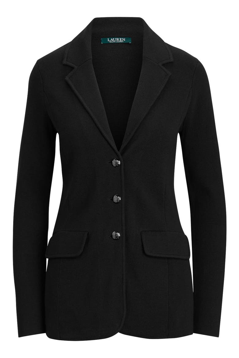 Combed Cotton Blend Blazer, Alternate, color, POLO BLACK