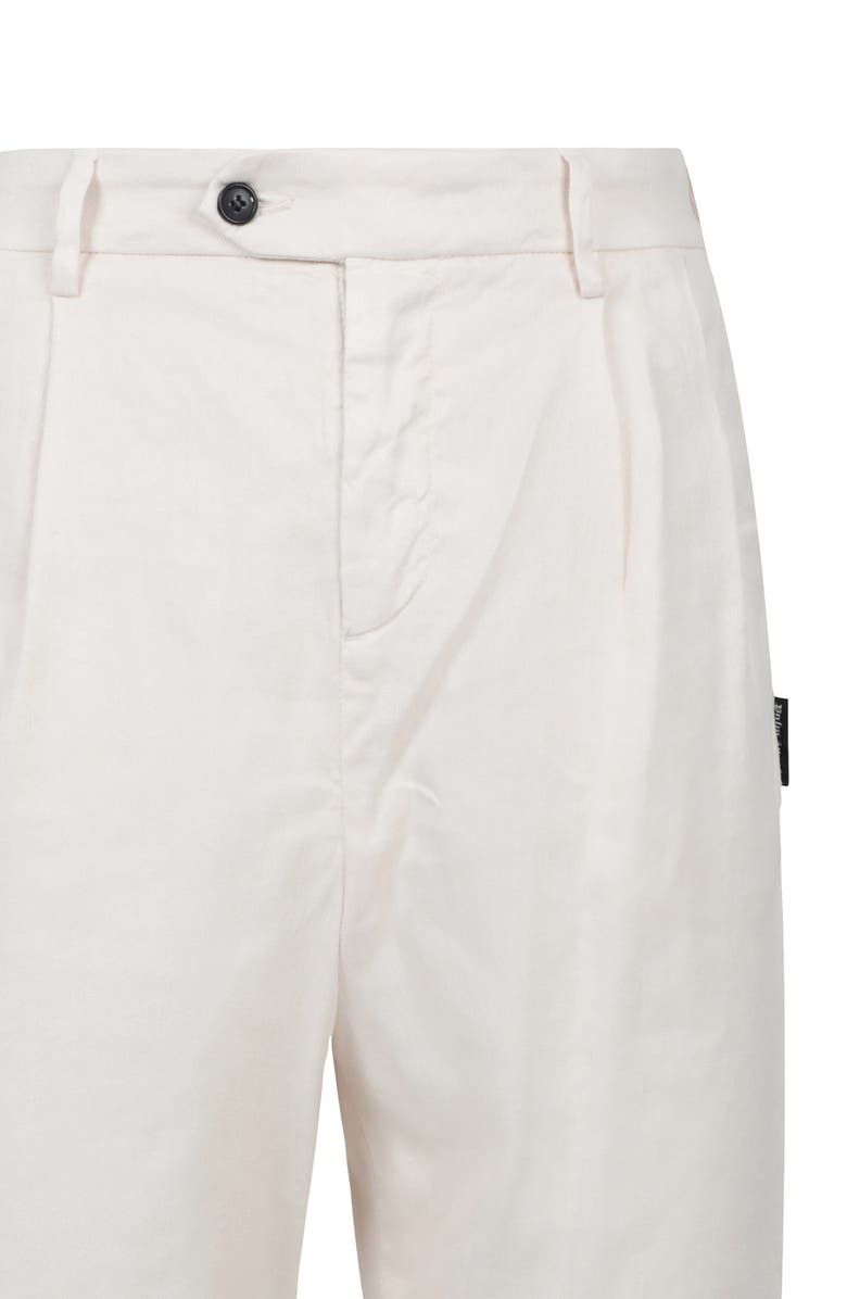 Palm Angels Linen & Cotton Blend Chinos, Alternate, color, White Black